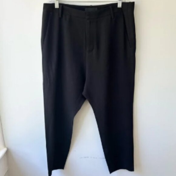 Nili Lotan black cropped slouchy high rise acetate pants - Picture 1 of 6